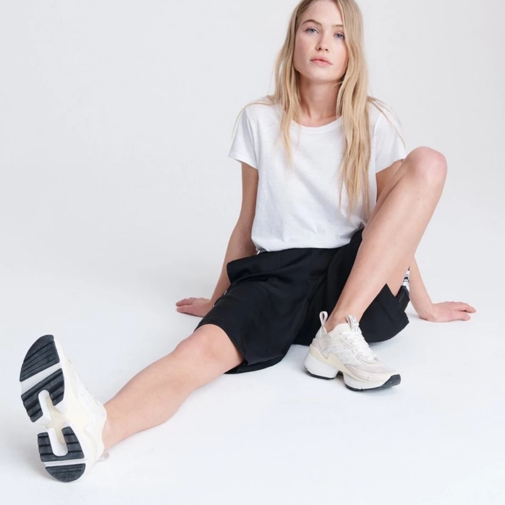 rag & bone Manston Runner Leather Sneakers White/ Cream Size 6.5